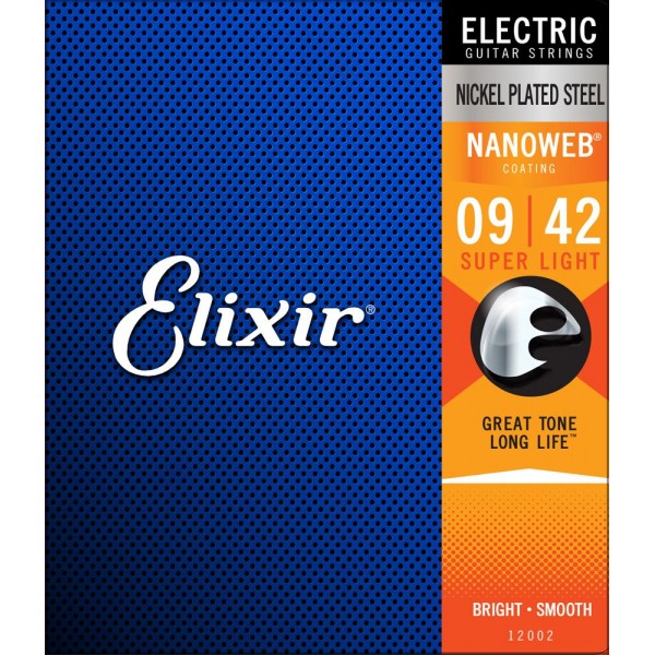 Elixir Nanoweb Nickel Plated Steel Electric Strings 09-42  12002